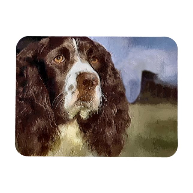 English Springer Spanisch Art Magnet (Horizontal)