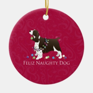English Springer Spanisch Weihnachtsdesign Keramik Ornament