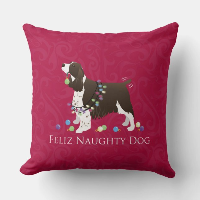 English Springer Spanisch Weihnachtsdesign Kissen (Vorderseite)