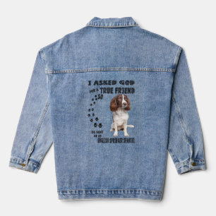 English Springer Spanisch Zitat Mama Vater Print,  Jeansjacke