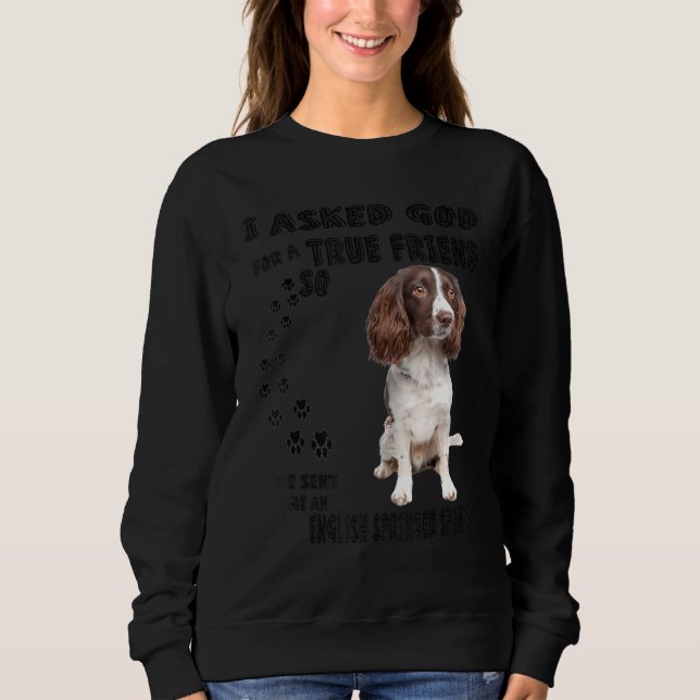 English Springer Spanisch Zitat Mama Vater Print,  Sweatshirt (Vorderseite)