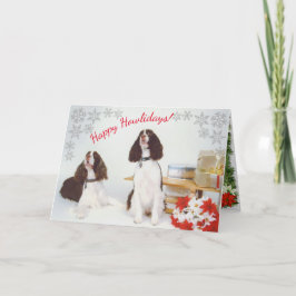 English Springer Spanische Weihnachtskarte Feiertagskarte