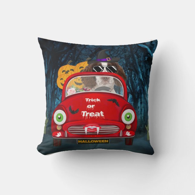 English Springer Spanischer Hund Car Beängstigend  Kissen (Vorderseite)