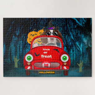 English Springer Spanischer Hund Car Beängstigend Puzzle