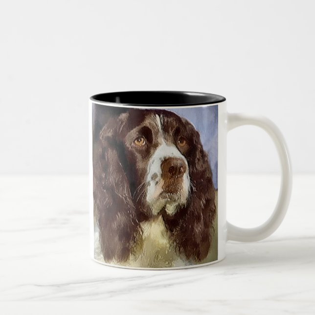 English Springer Spanish Art Gifts Zweifarbige Tasse (Rechts)