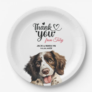 English Springer Spanish Wedding Vielen Dank Pappteller