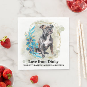 English Staffordshire Bull Terrier Napkin Serviette