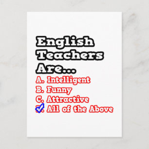 English Teacher Quiz...Joke Postkarte