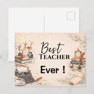 English Teacher Thank You Gift End of School Year Postkarte
