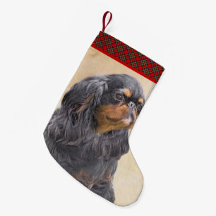 English Toy Spanel Painting - Original Hund Art Kleiner Weihnachtsstrumpf
