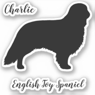 English Toy Spanel Silhouette Hunde Rasse Sticker