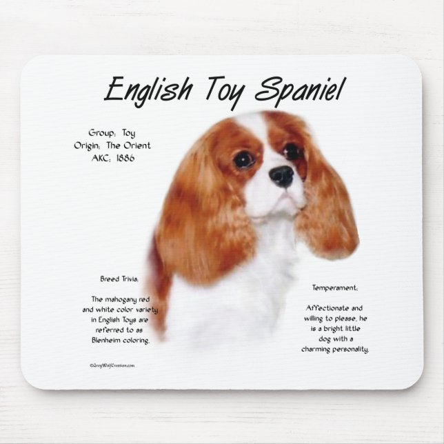 English Toy Spaniel (blenheim) Historisches Design Mousepad (Vorne)