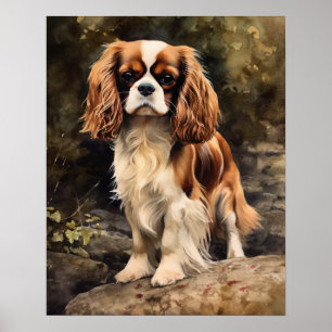 English Toy Spaniel Dog Art Print Poster