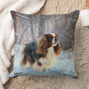 English Toy Spaniel Lass es schneien Weihnachten  Kissen