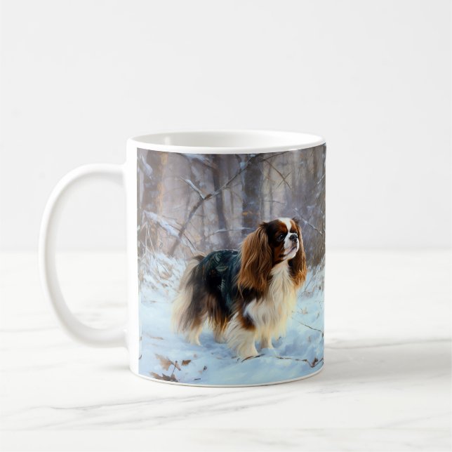 English Toy Spaniel Let It Snow Weihnachten Kaffeetasse (Links)