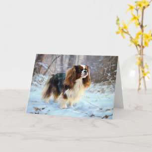 English Toy Spaniel Let It Snow Weihnachten Karte