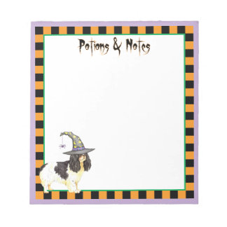 English Toy Spaniel Witch Notepad Notizblock
