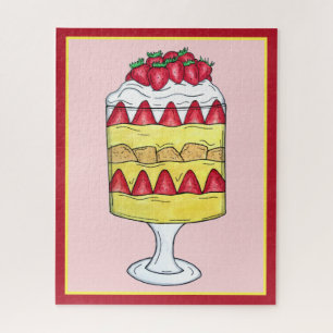 English Trifle Fruit Custard Dessert British Food Puzzle
