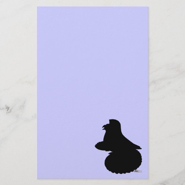 English Trumpeter Pigeon Silhouette Briefpapier (Vorderseite)