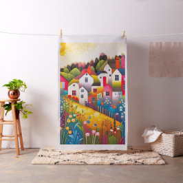 English Village and Blume Cheater Quilt Panel Stoff
