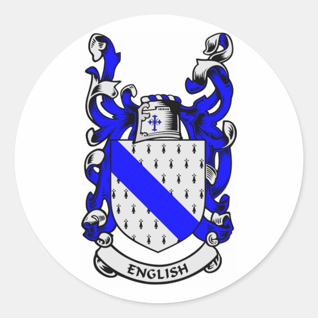 ENGLISH-Wappen Runder Aufkleber (Vorderseite)