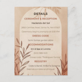 English Wedding Details Card Terracotta Arch Einladung