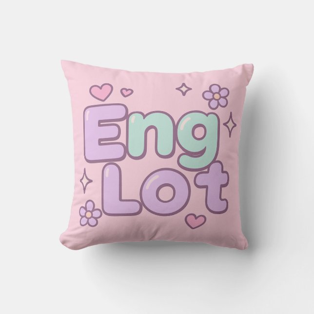 Englot Kawaii Blasenbuchstabe Kissen (Vorderseite)