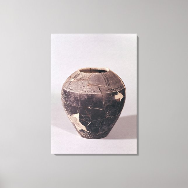 Engobe-Vase mit abgerundeten Linien Leinwanddruck (Vorderseite)