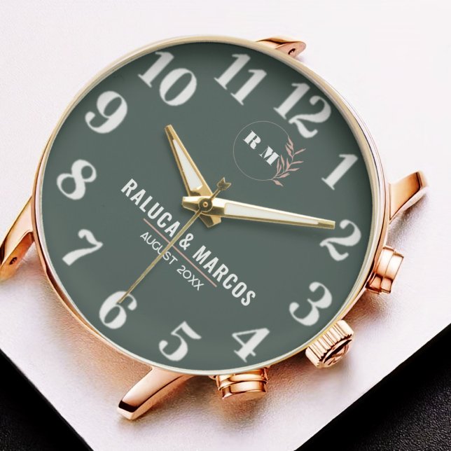 Engraved Monogram Couples Minimalist Personalized  Armbanduhr (Von Creator hochgeladen)