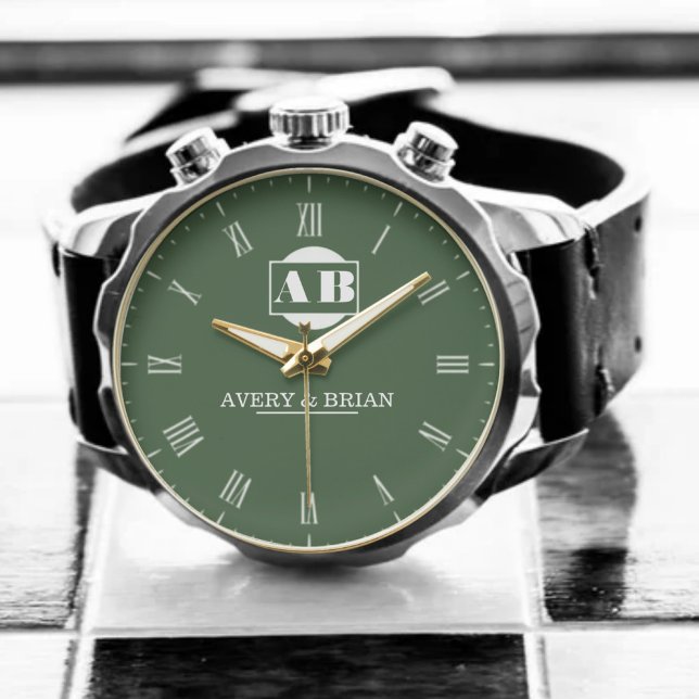 Engraved Monogram Couples Minimalist Personalized  Armbanduhr (Von Creator hochgeladen)