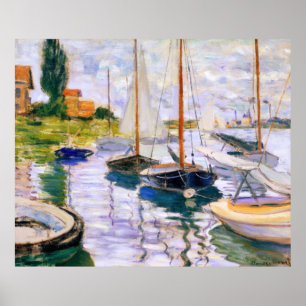 Engrboats on the Seine at Petit Claude Monet Poster
