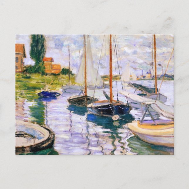 Engrboats on the Seine at Petit Claude Monet Postkarte (Vorderseite)