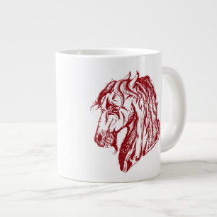 Engry Devil Pferd in Rot und wählen Sie Ihren Hin Jumbo-Tasse