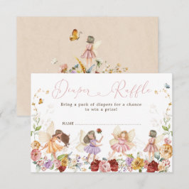 Enhanted Garden Floral Fairy Baby Diaper Raffle Begleitkarte