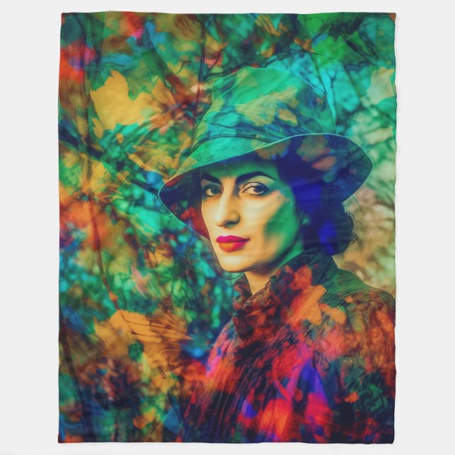 Enigma im Herbst Fleecedecke (Vorderseite)