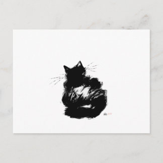 Enigmatic Black Cat Postkarte