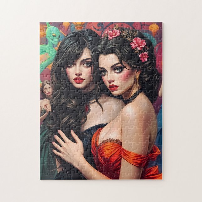 Enigmatic Fantasy Gala - Vibranly Surreal Portrait Puzzle (Vertikal)