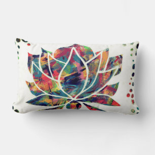 Enigmatic Oriental Lotus Blume Original Abstrakt Lendenkissen