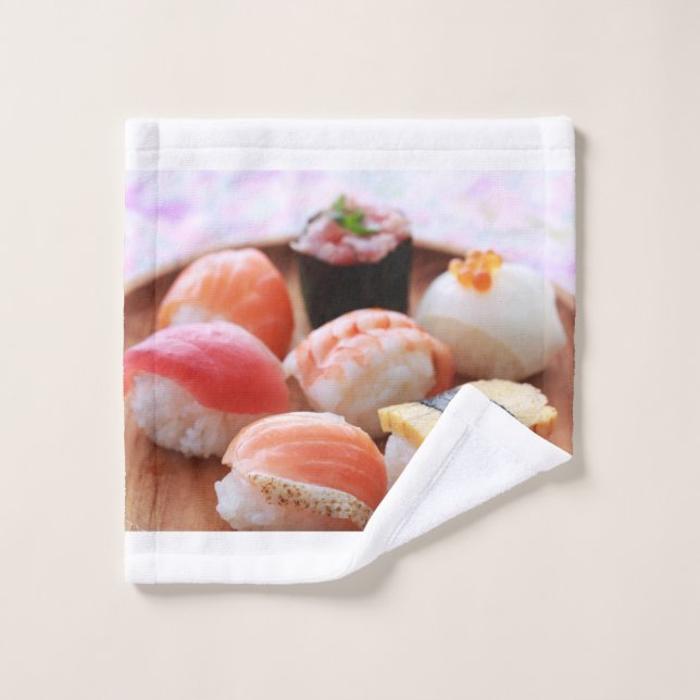Enjoy hot sushi badhandtuch set (Waschlappen)