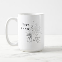  Enjoy the Ride: Minimalist Bicycle & Flower Art  Kaffeetasse