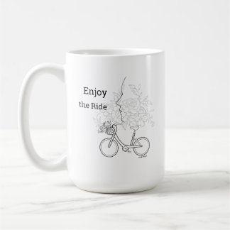  Enjoy the Ride: Minimalist Bicycle & Flower Art  Kaffeetasse