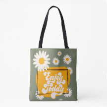 Enjoy Today-Tragetasche, Blumen Designed Tragetasc