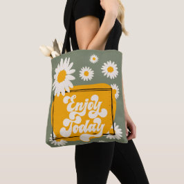 Enjoy Today-Tragetasche, Blumen Designed Tragetasc