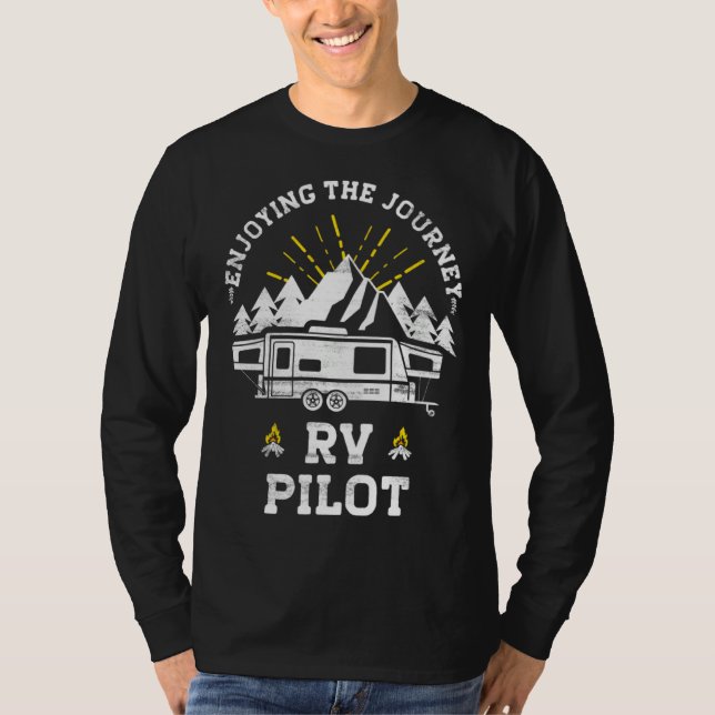 Enjoying The Journey RV Pilot Camp Couple Camping T-Shirt (Vorderseite)