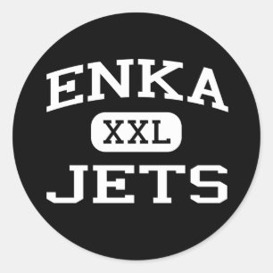 Enka - Jets - High School - Candler North Carolina Runder Aufkleber