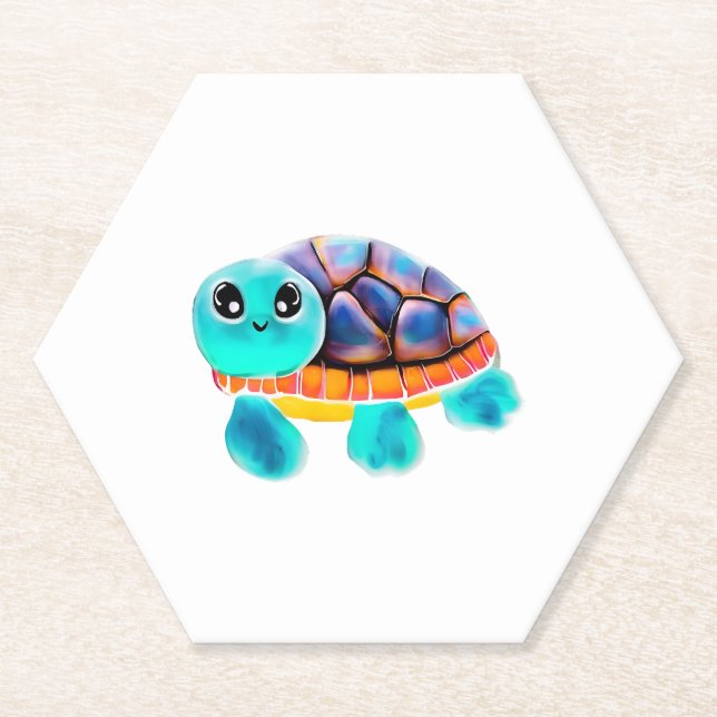 Enkaustische Malschildkröte Copy Untersetzer (Vorderseite)