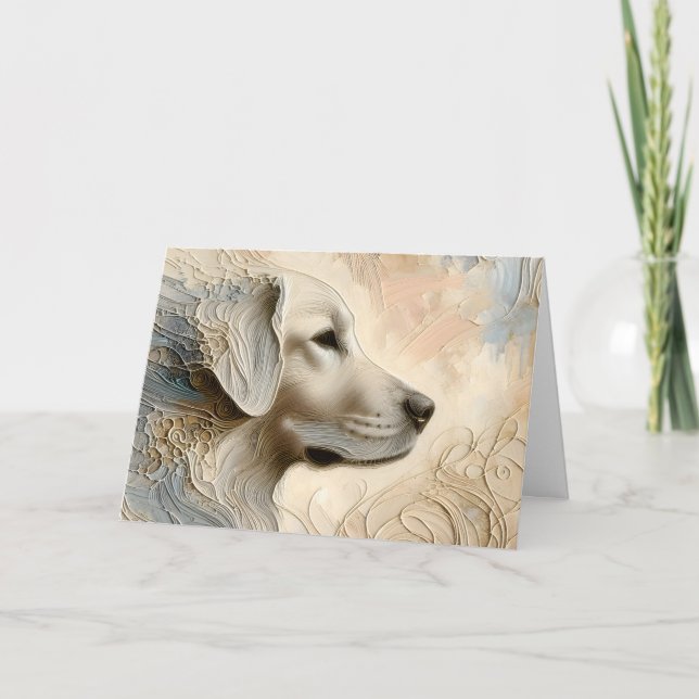 Enkaustischer Paint Portait eines Golden Retriever Karte (Vorderseite)