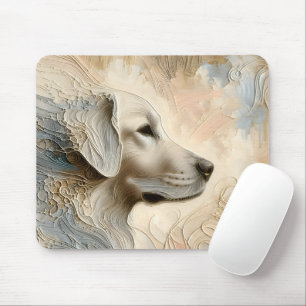 Enkaustischer Paint Portait eines Golden Retriever Mousepad