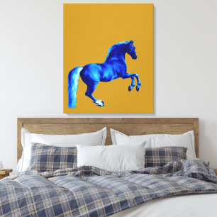 Enkel des Godolphin Arabian ... Blaues Pferd Leinwanddruck