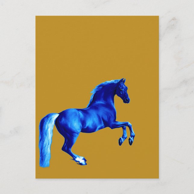 Enkel des Godolphin Arabian ... Blaues Pferd Postkarte (Vorderseite)